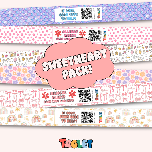 Taglet Safety Wristbands – Sweetheart Pack (Set of 12)