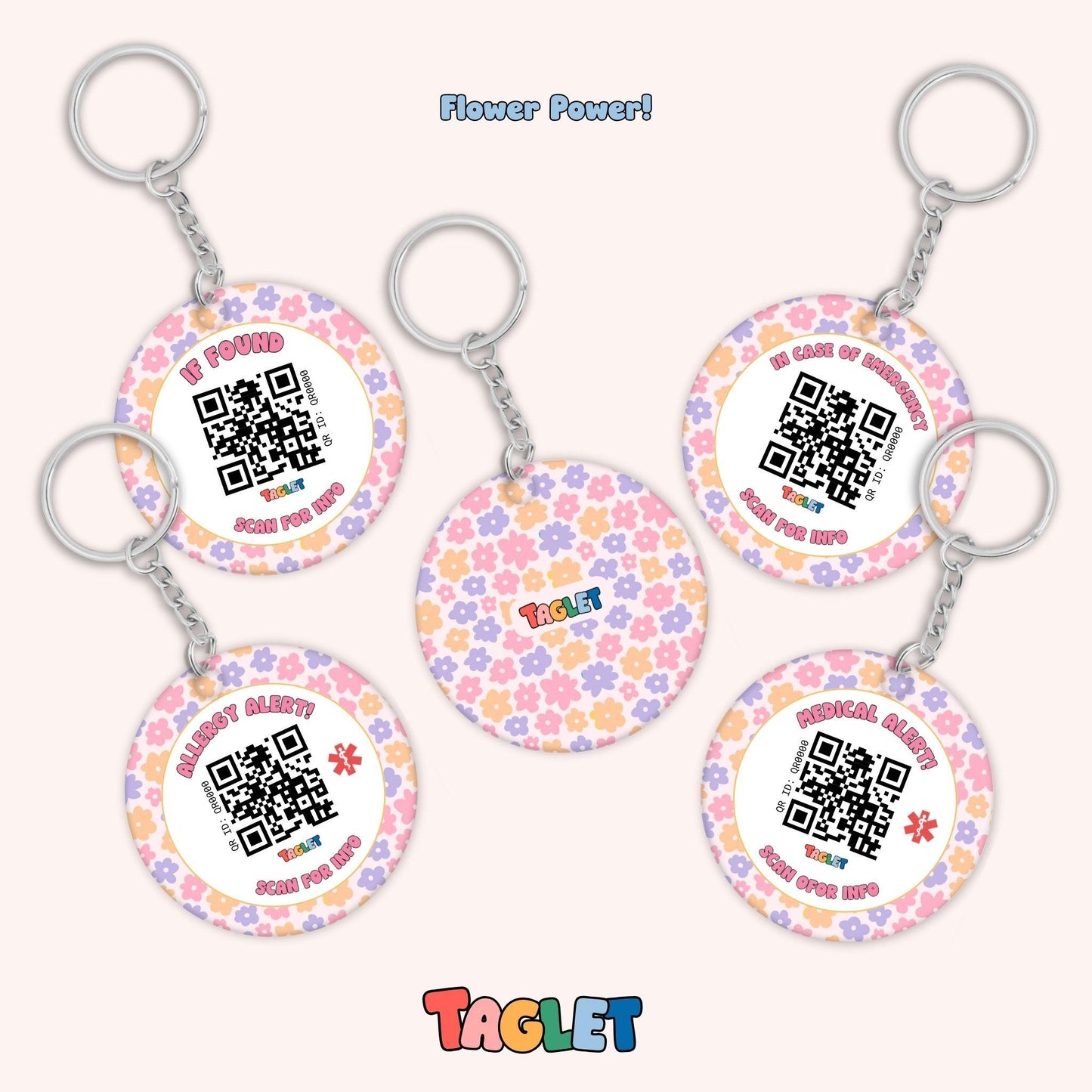 Taglet Safety Keychain - Sweetheart Patterns