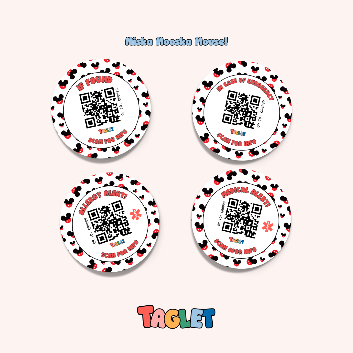 Taglet Round Safety Stickers - Magical Day Pack