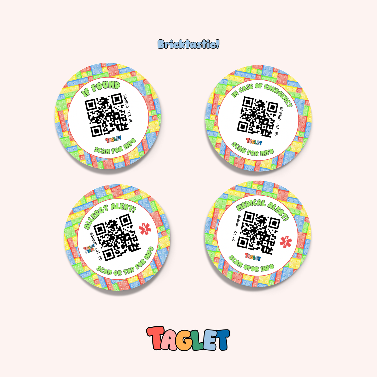 Taglet Round Safety Stickers - Adventure Pack