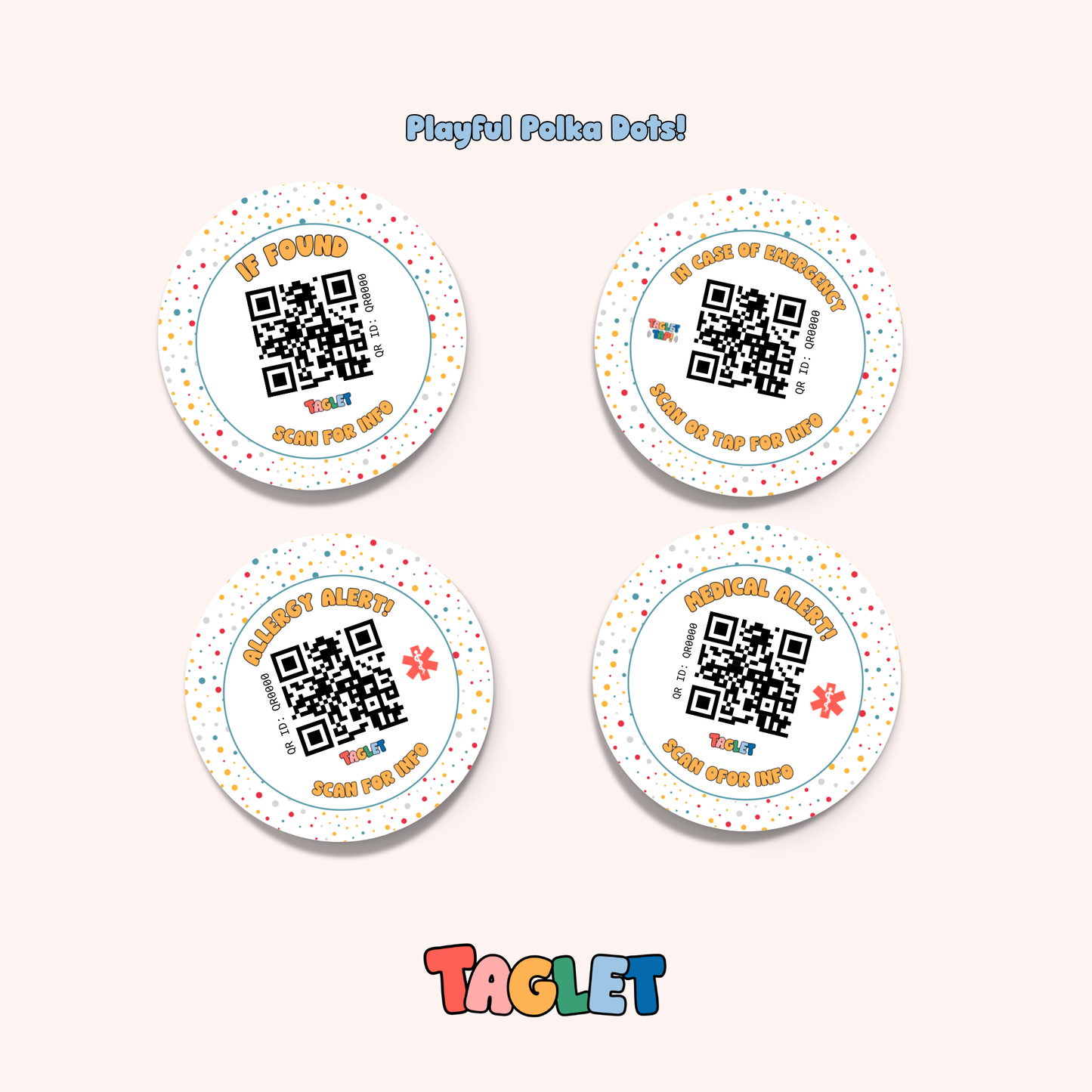 Taglet Round Safety Stickers - Every Day Pack