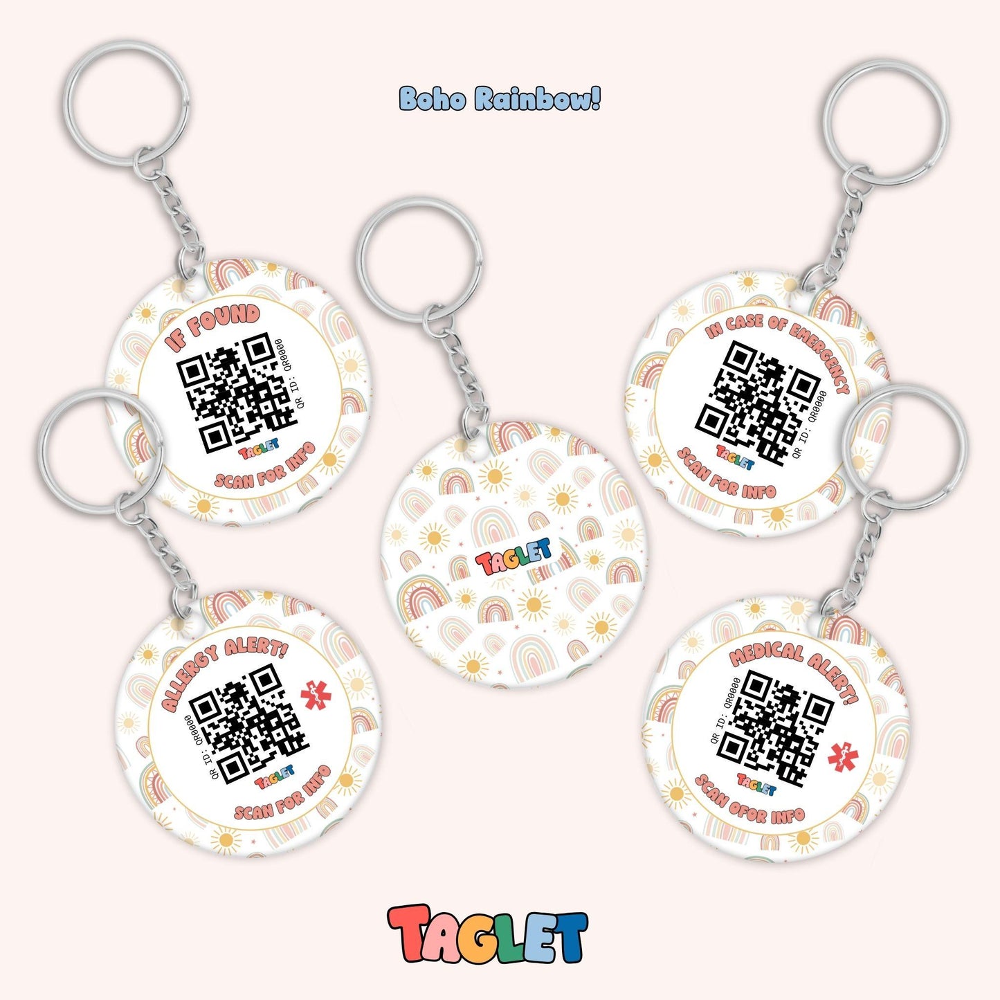 Taglet Safety Keychain - Sweetheart Patterns