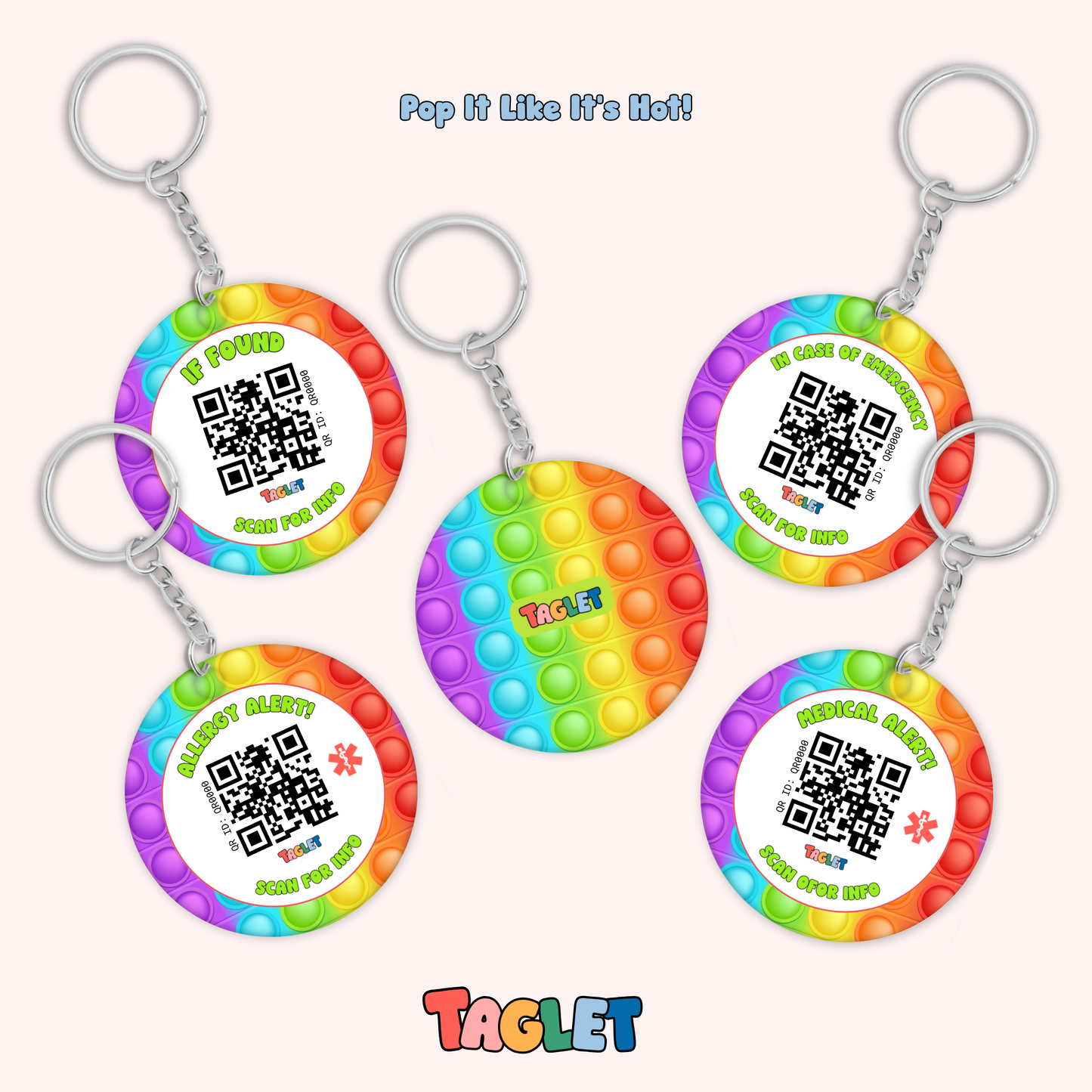 Taglet Safety Keychain - Every Day Patterns