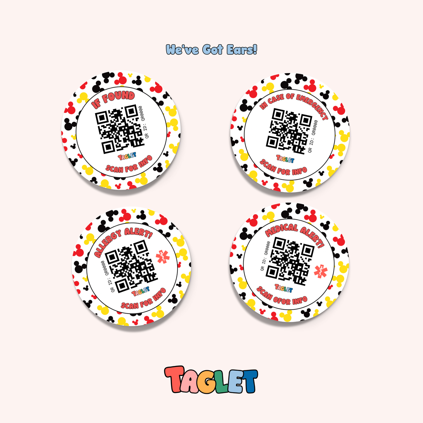 Taglet Round Safety Stickers - Magical Day Pack