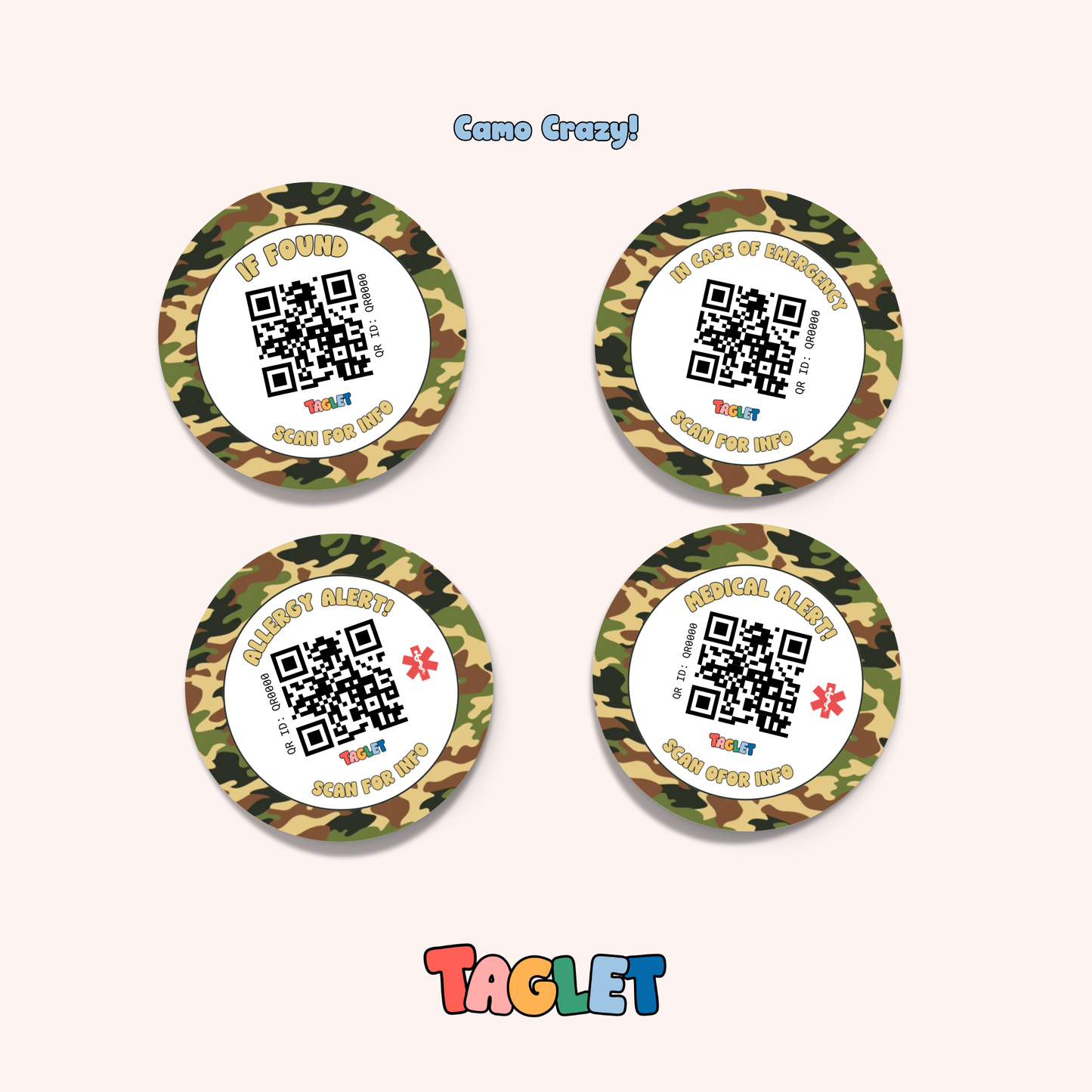 Taglet Round Safety Stickers - Adventure Pack