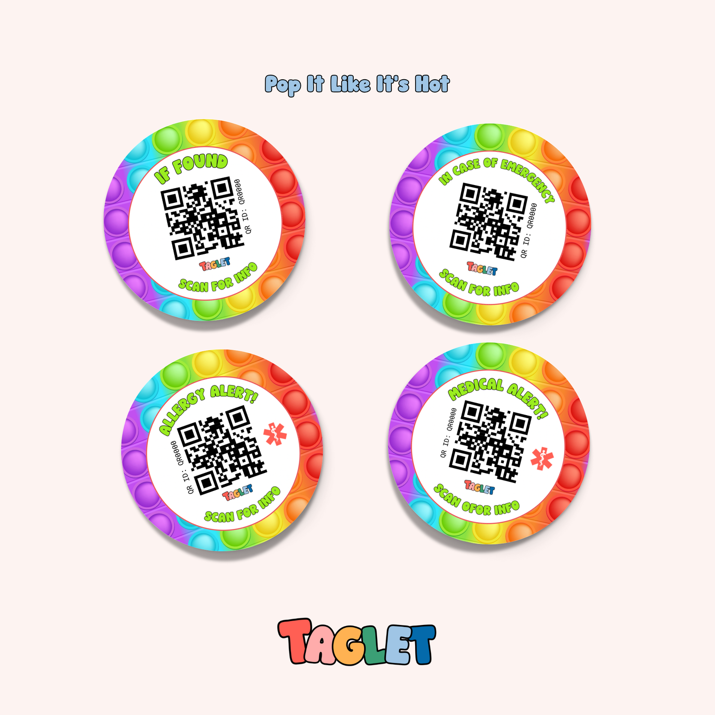 Taglet Round Safety Stickers - Every Day Pack