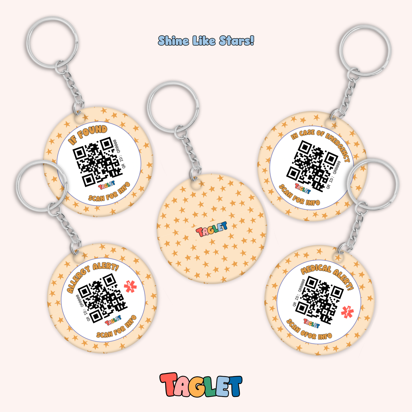 Taglet Safety Keychain - Every Day Patterns