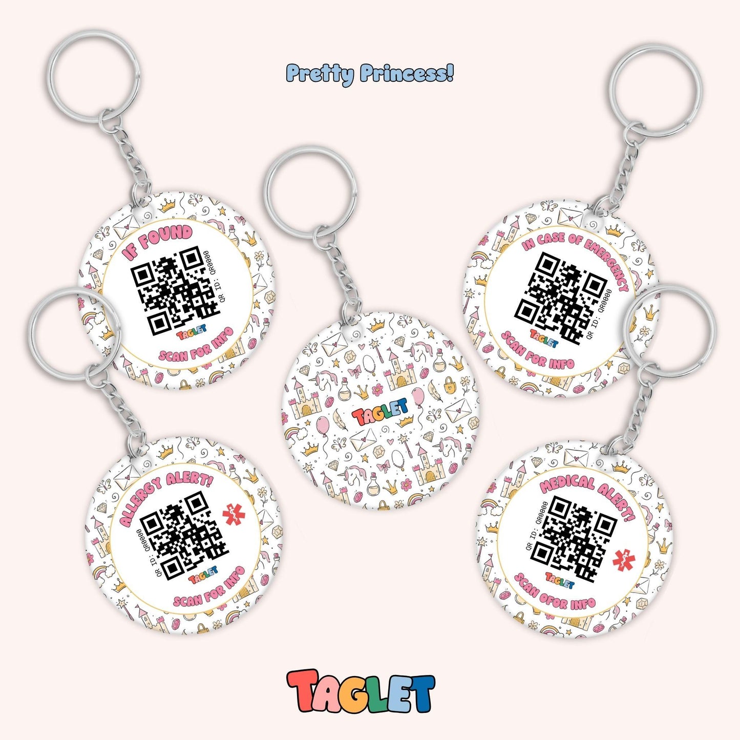 Taglet Safety Keychain - Sweetheart Patterns