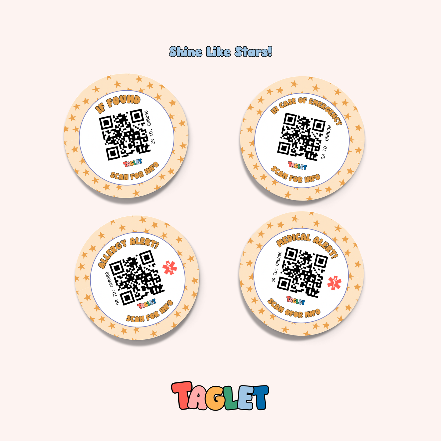 Taglet Round Safety Stickers - Every Day Pack