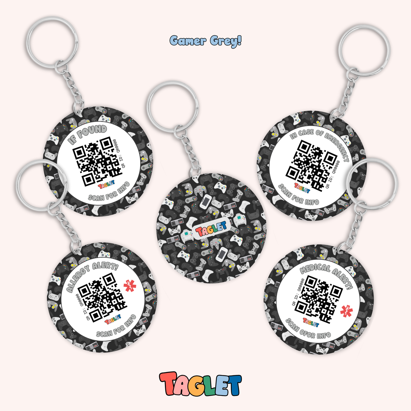 Taglet Safety Keychain - Adventure Patterns