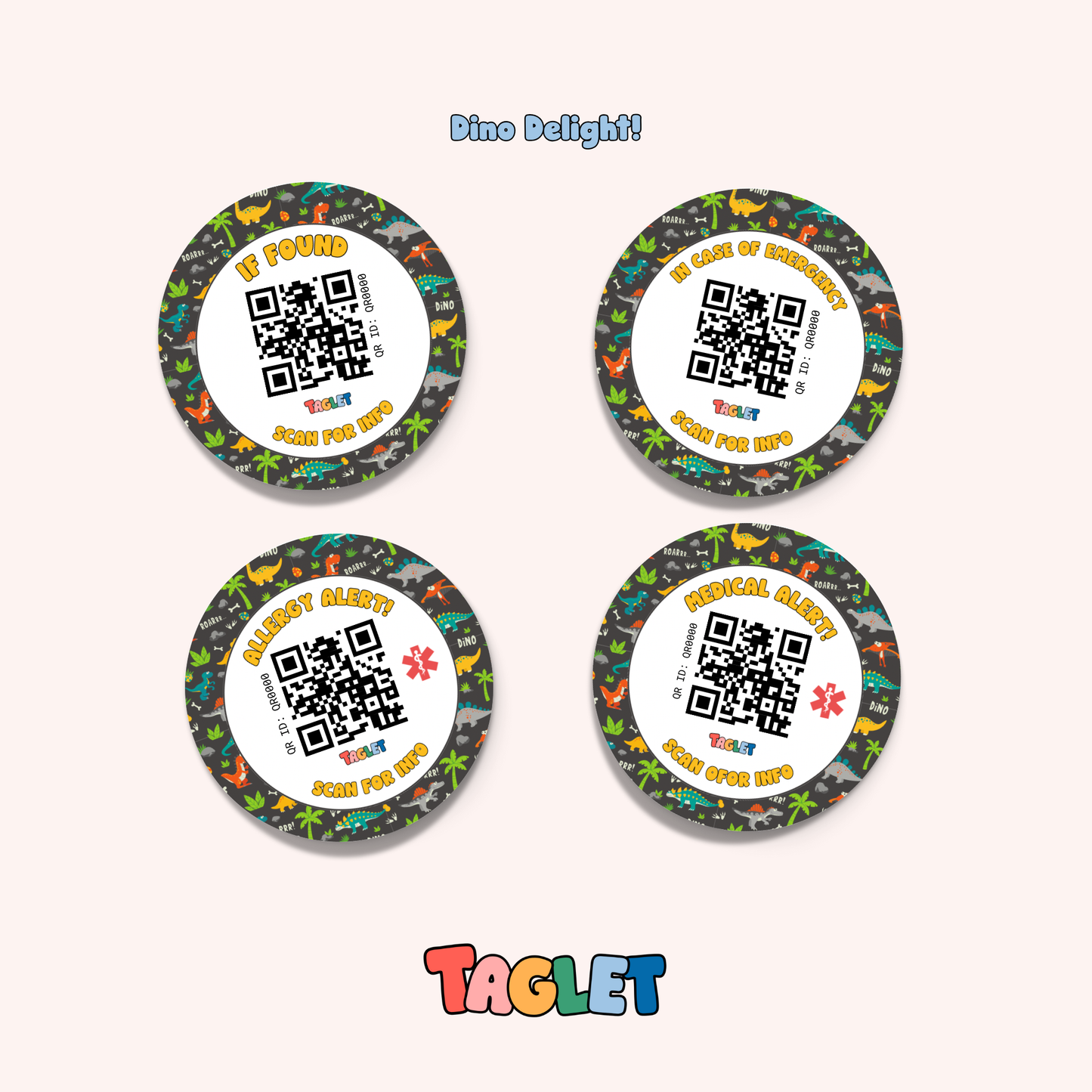 Taglet Round Safety Stickers - Adventure Pack