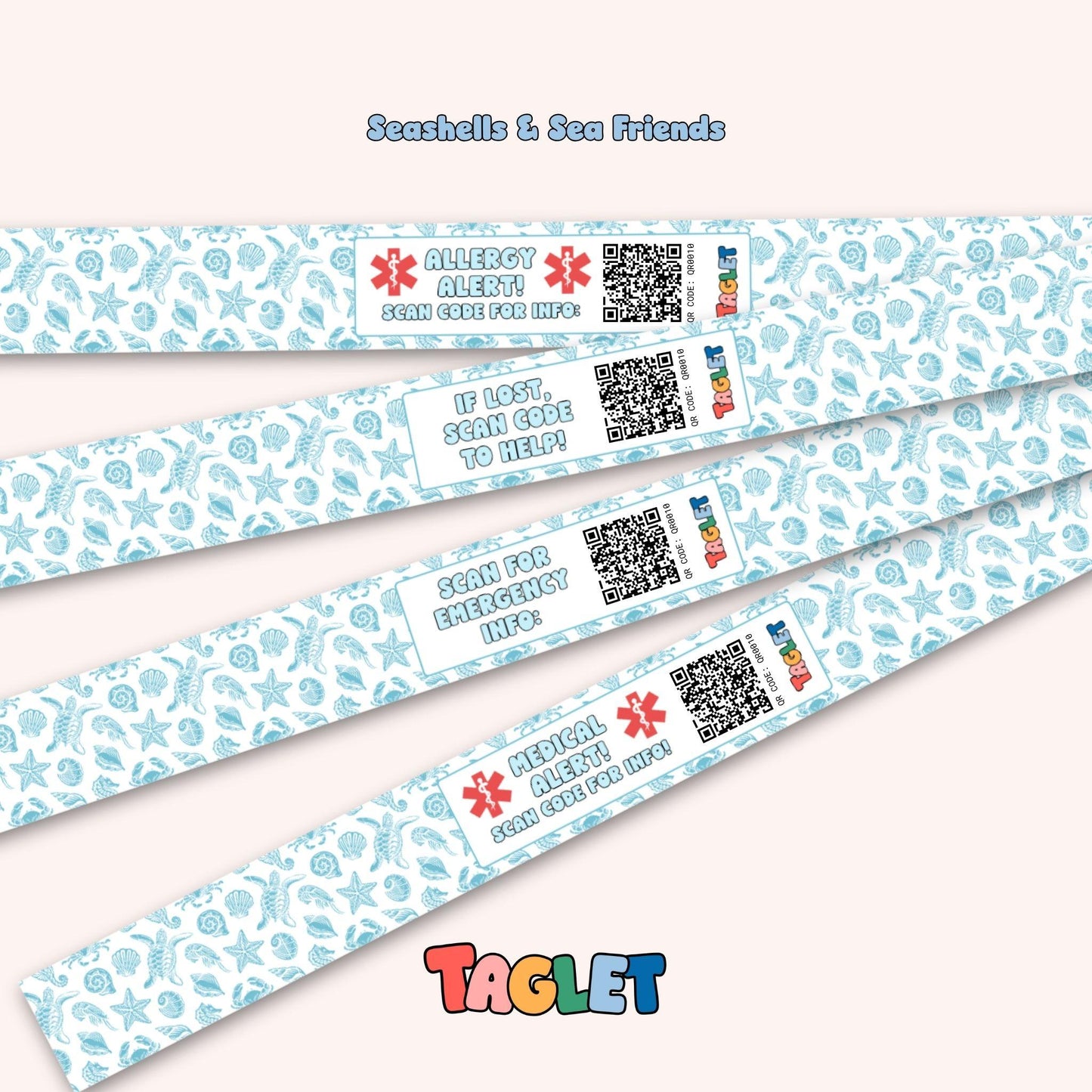 Taglet® Child ID Safety Wristbands – Vacation Adventure Pack (Set of 12)