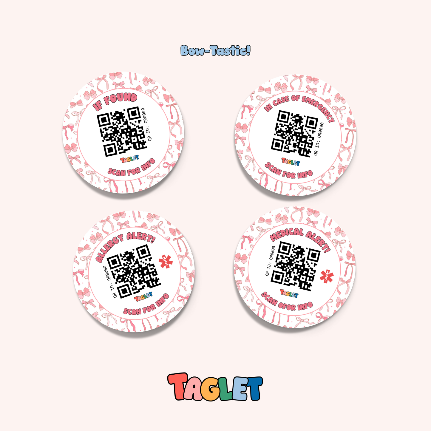 Taglet Round Safety Stickers - Sweetheart Pack