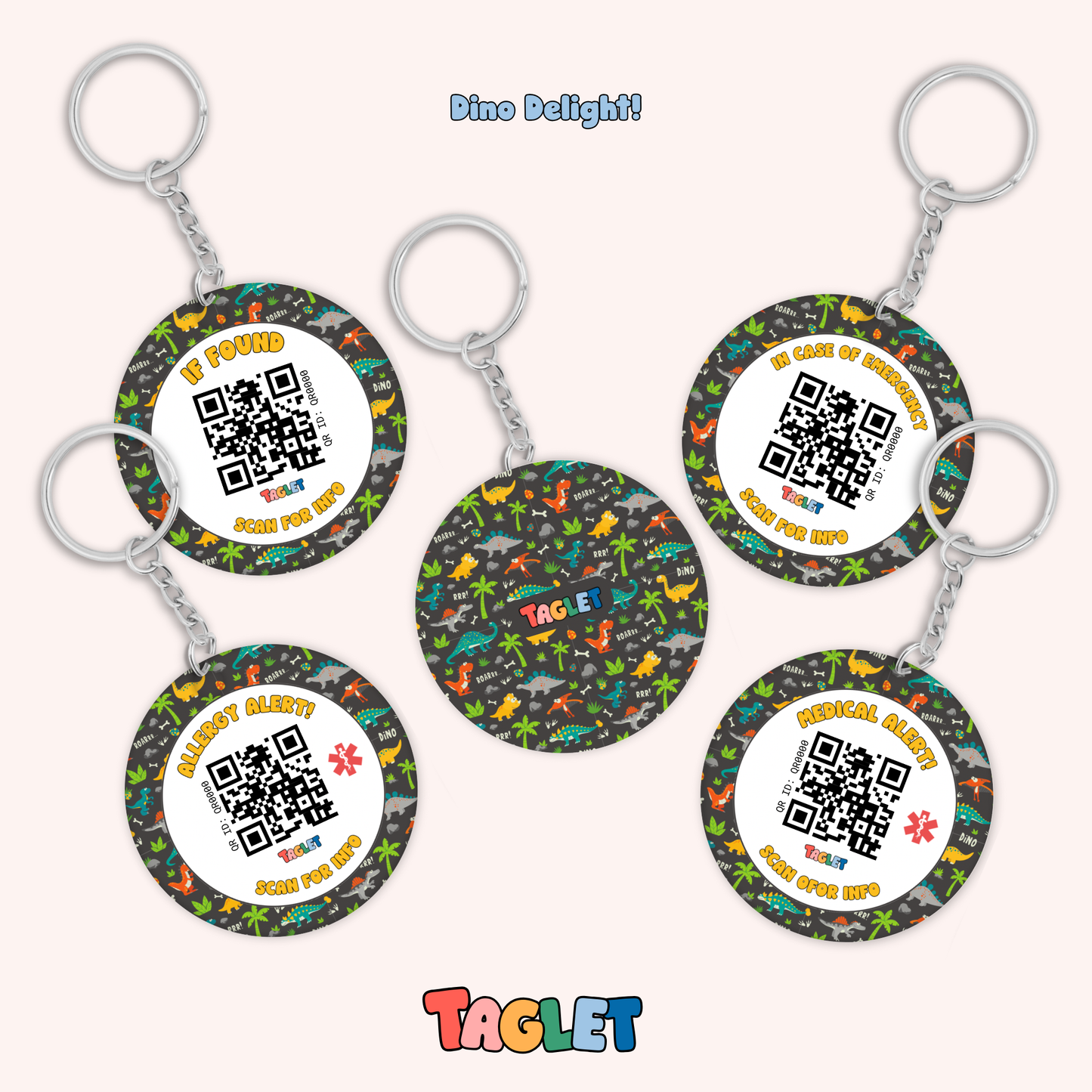 Taglet Safety Keychain - Adventure Patterns