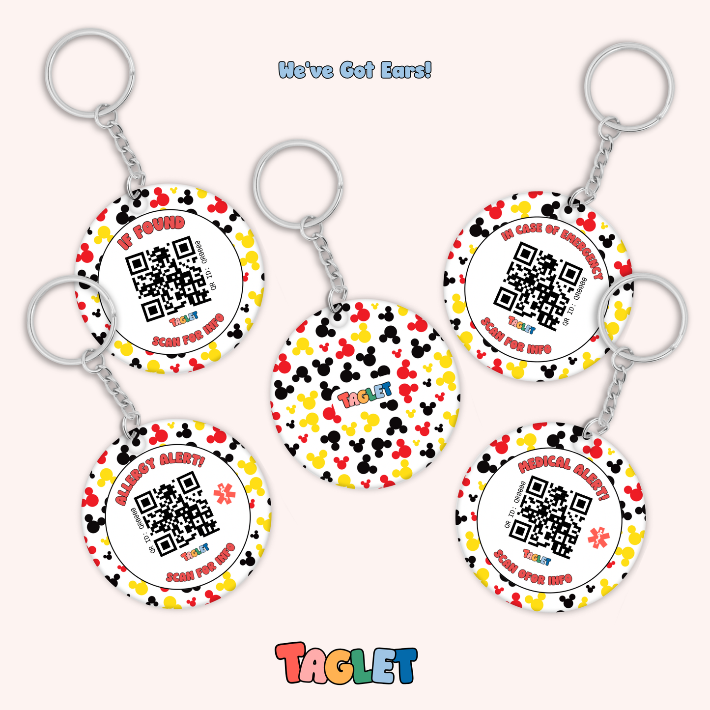 Taglet Safety Keychain - Magical Day Patterns