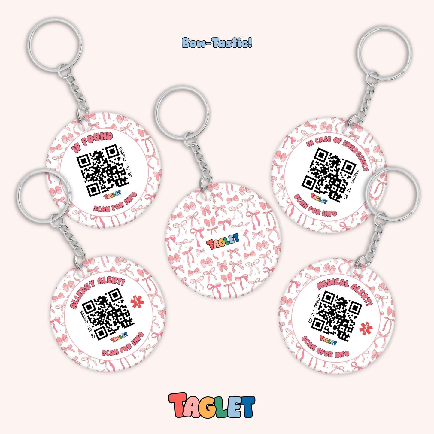 Taglet Safety Keychain - Sweetheart Patterns