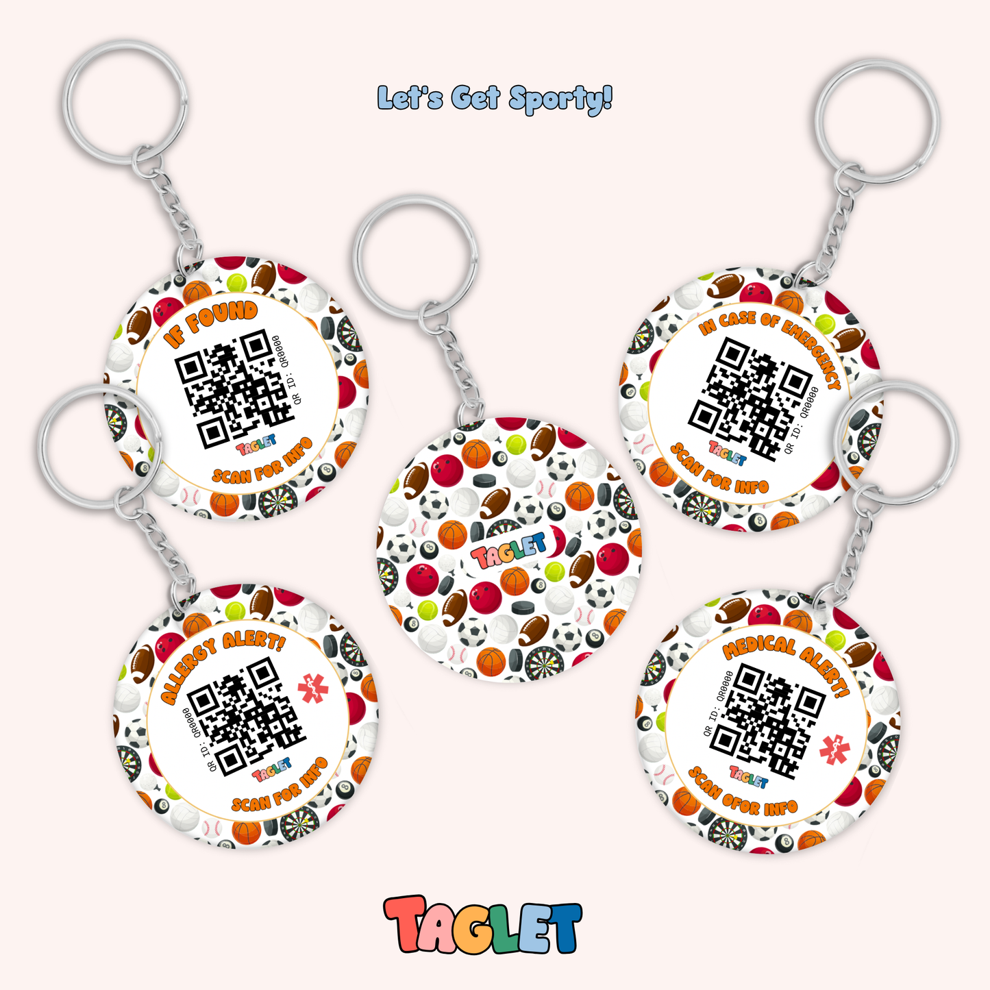 Taglet Safety Keychain - Adventure Patterns