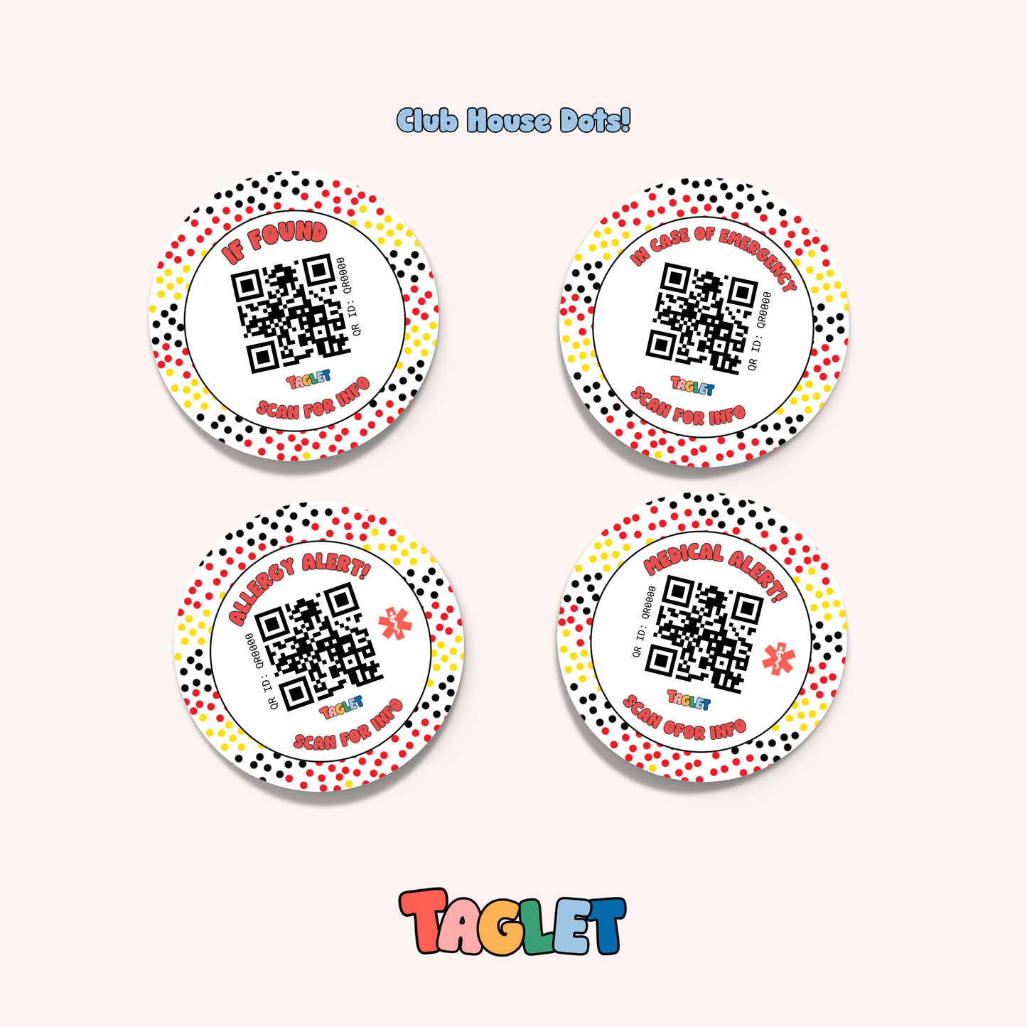 Taglet Round Safety Stickers - Magical Day Pack