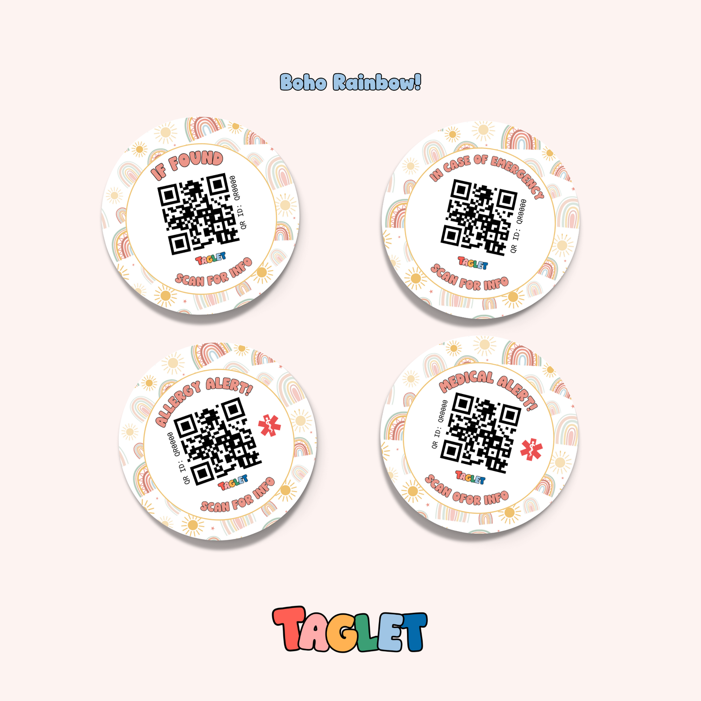 Taglet Round Safety Stickers - Sweetheart Pack