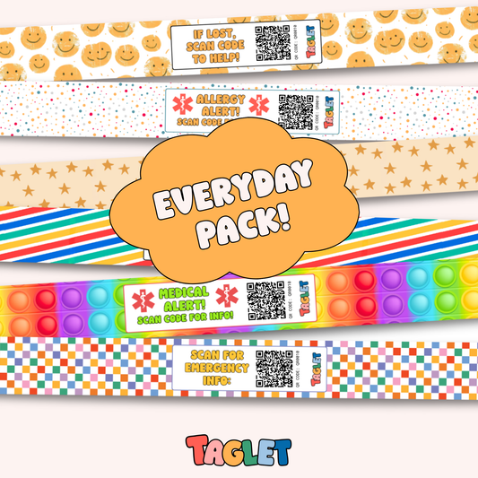 Taglet Safety Wristbands – Every Day Pack (Set of 12)