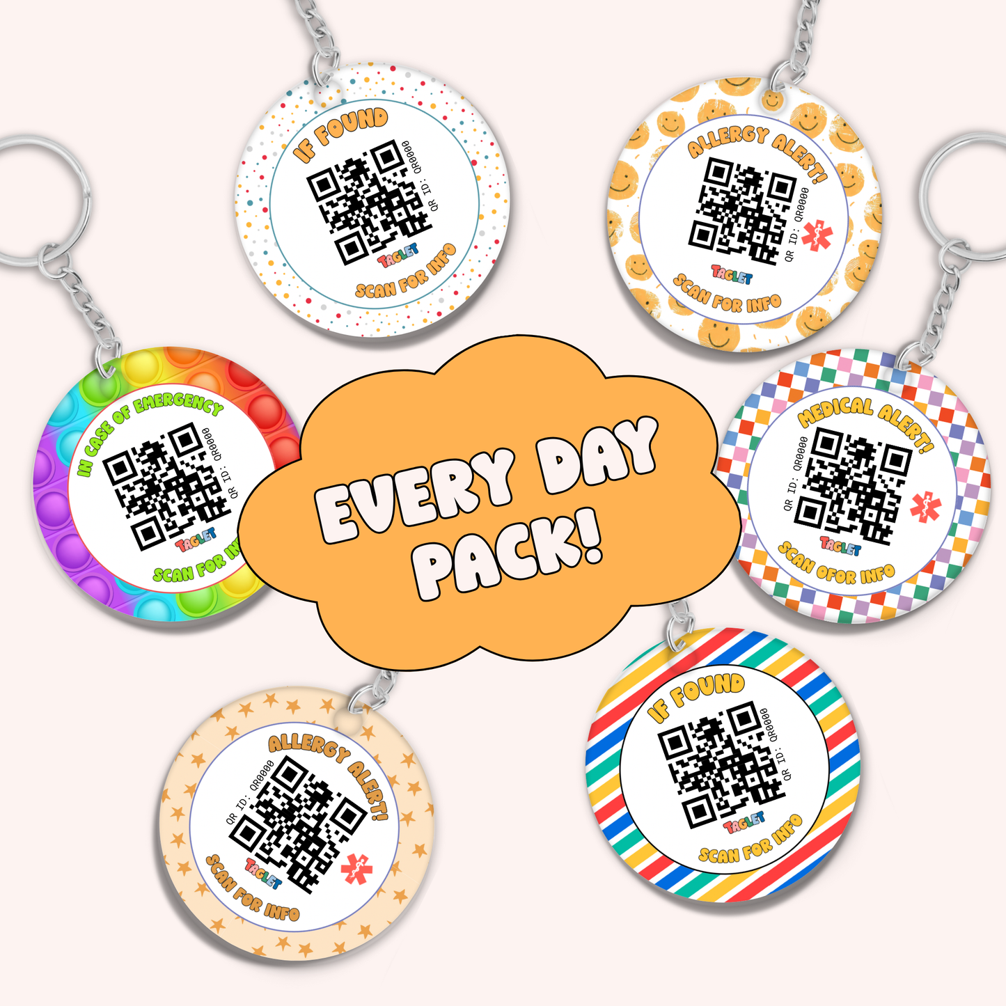 Taglet Safety Keychain - Every Day Patterns