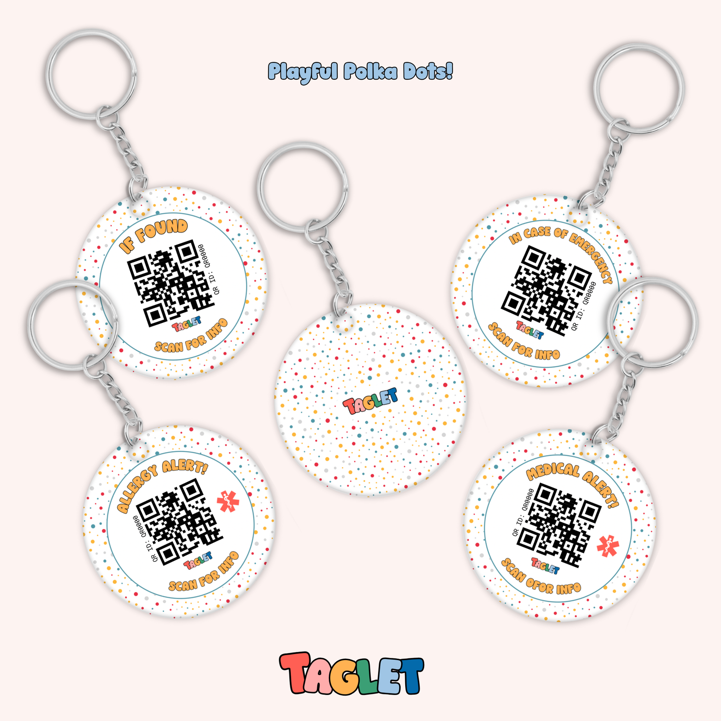 Taglet Safety Keychain - Every Day Patterns