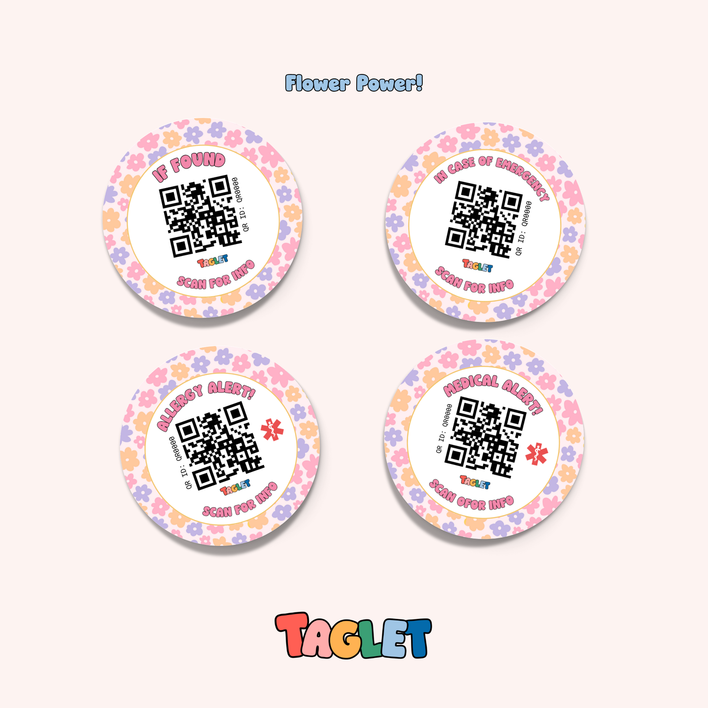 Taglet Round Safety Stickers - Sweetheart Pack