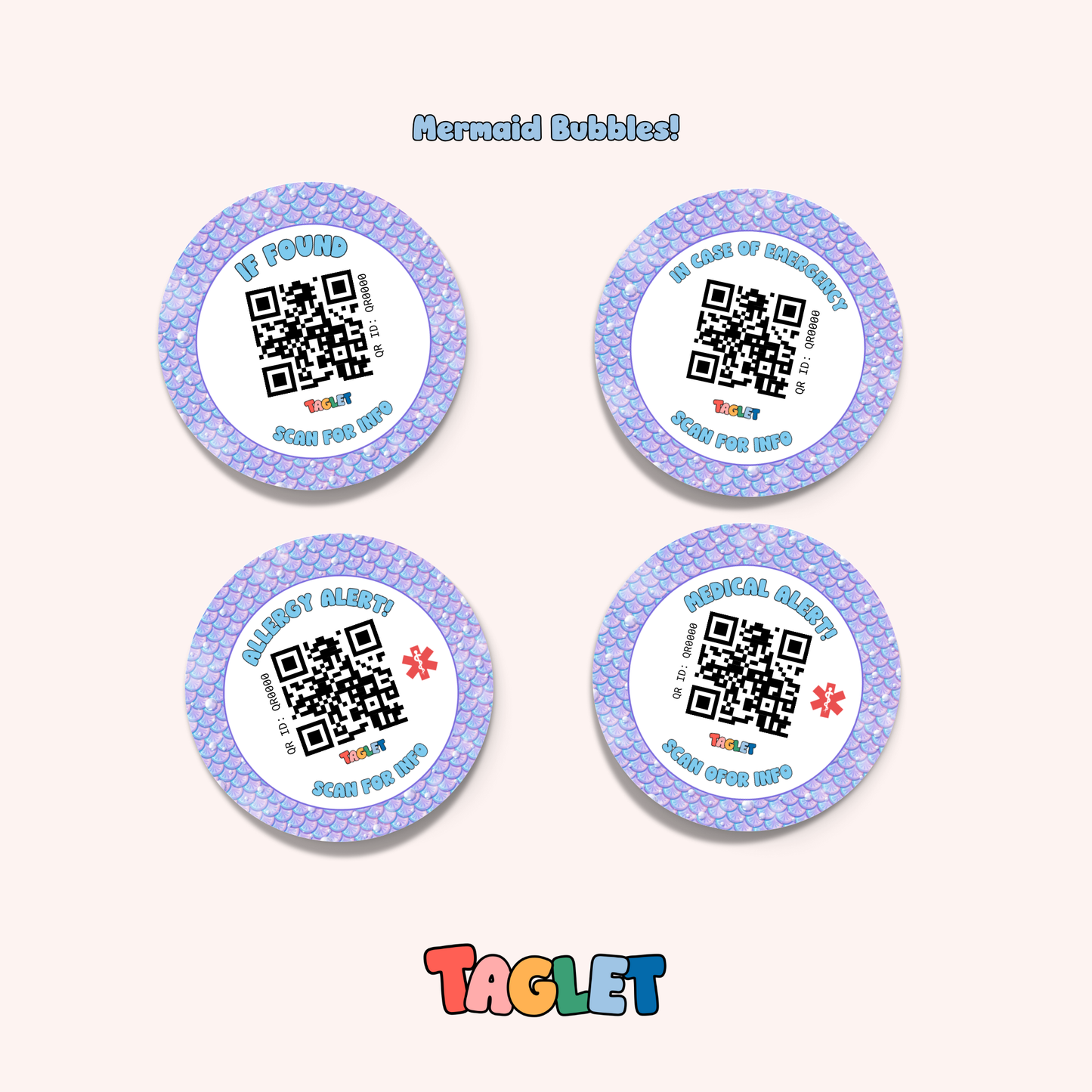 Taglet Round Safety Stickers - Sweetheart Pack