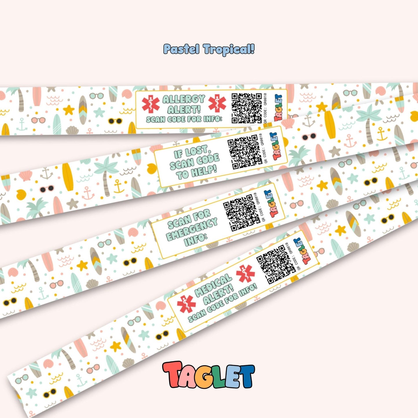 Taglet Safety Wristbands – Beach Day Pack (Set of 12)