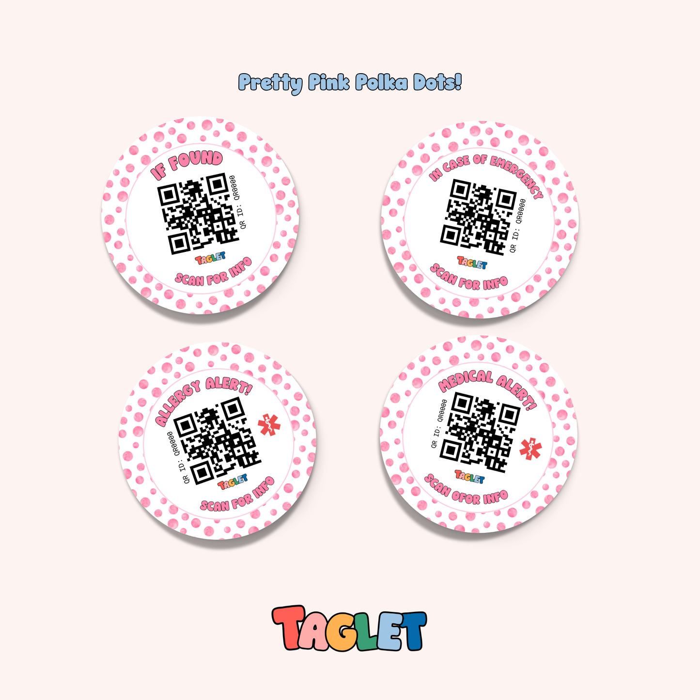 Taglet Round Safety Stickers - Sweetheart Pack