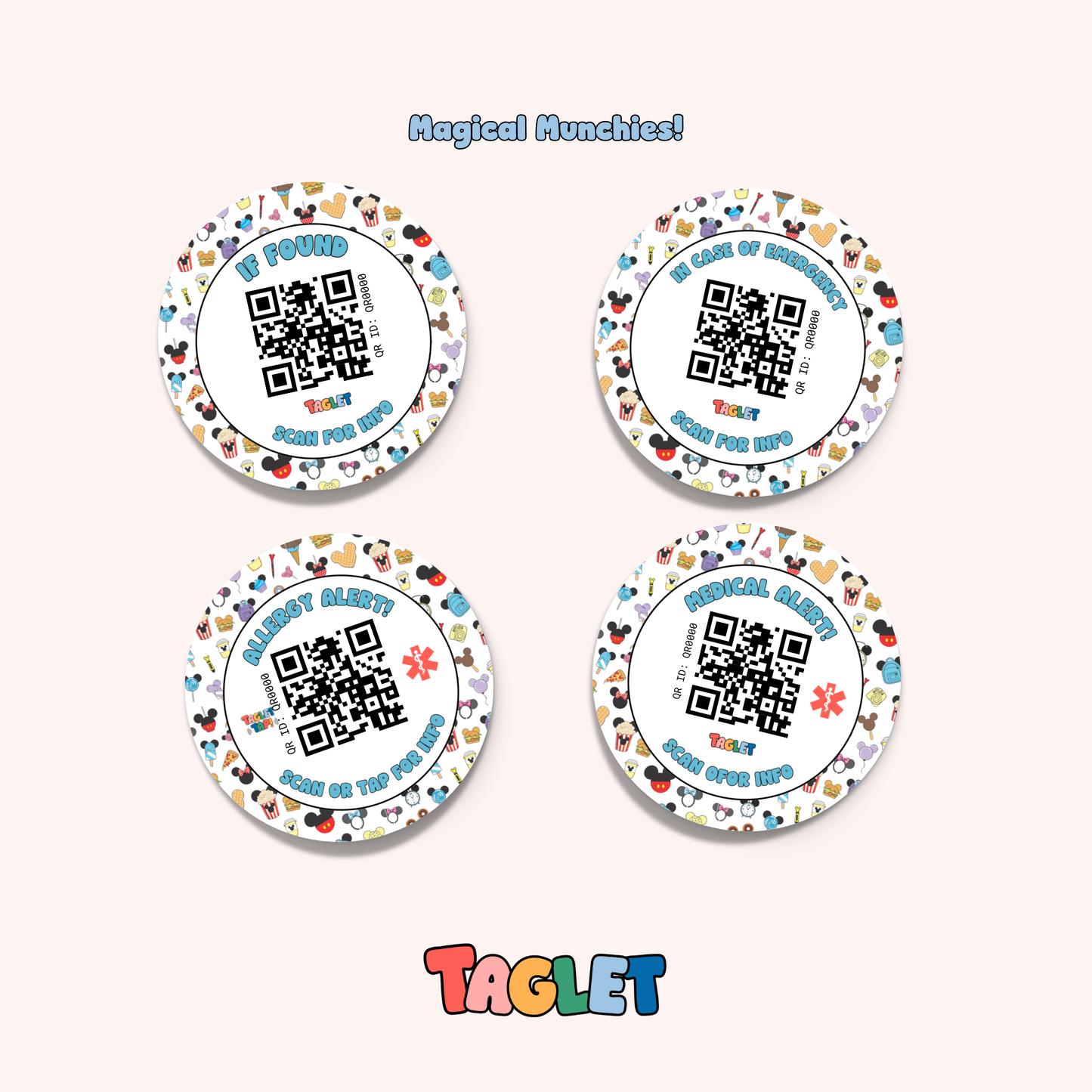 Taglet Round Safety Stickers - Magical Day Pack