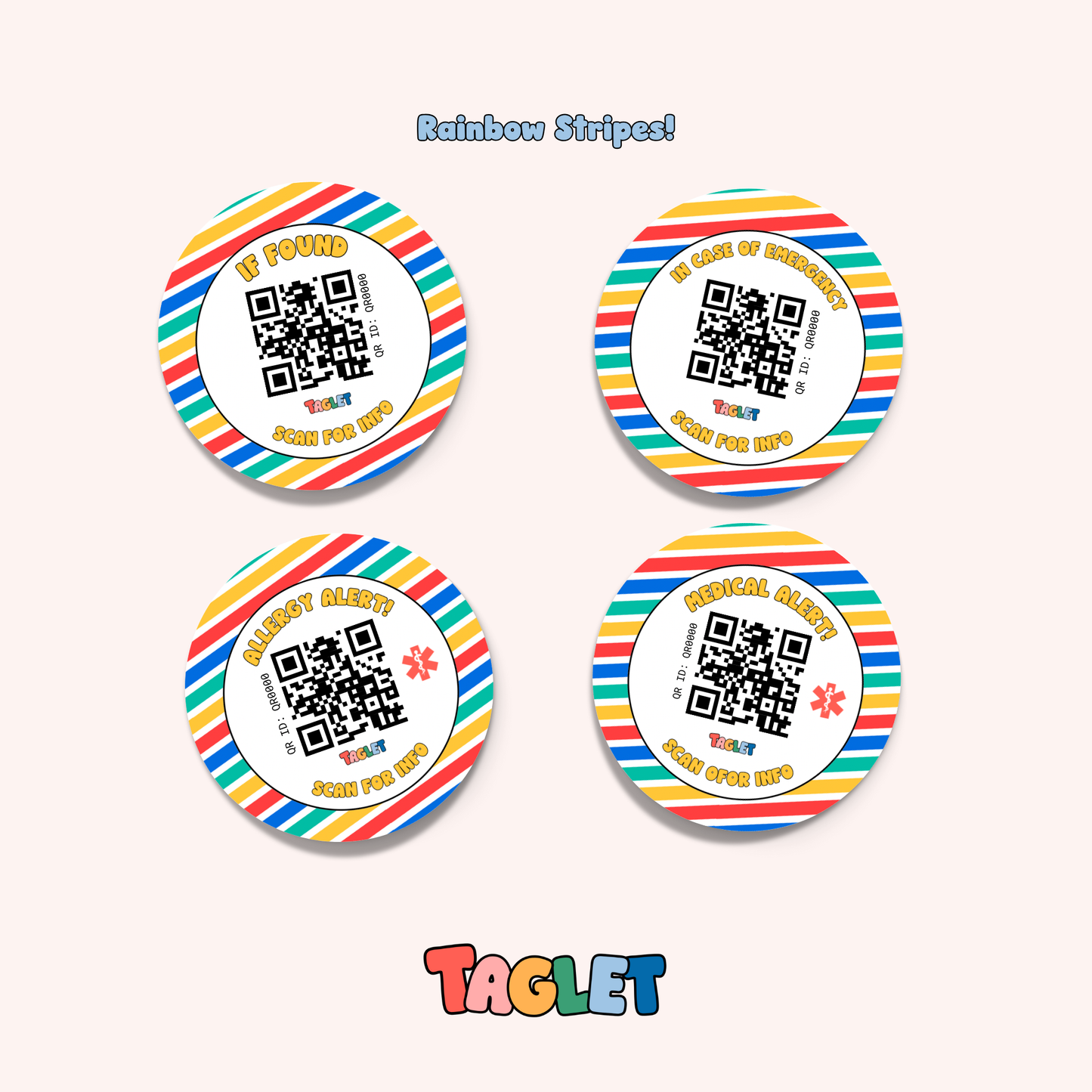 Taglet Round Safety Stickers - Every Day Pack