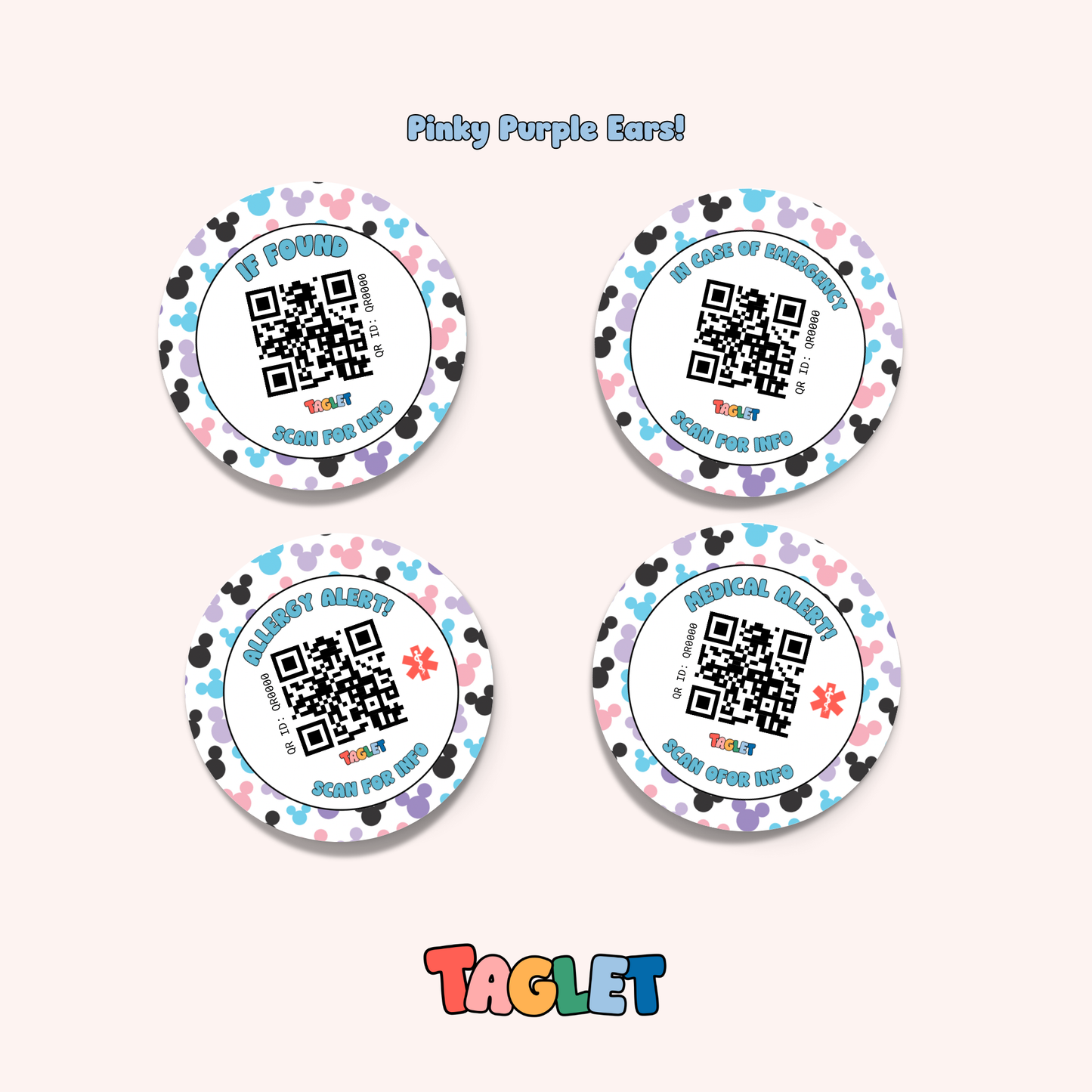 Taglet Round Safety Stickers - Magical Day Pack