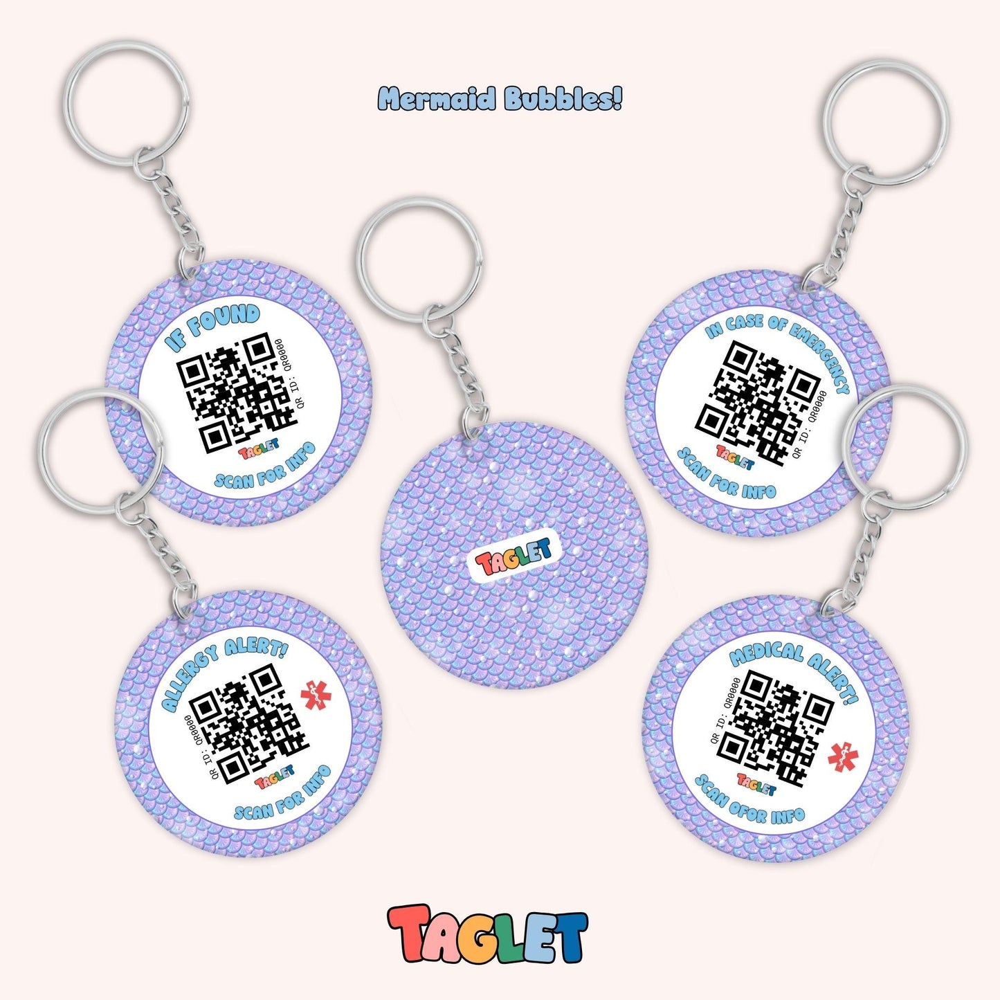 Taglet Safety Keychain - Sweetheart Patterns