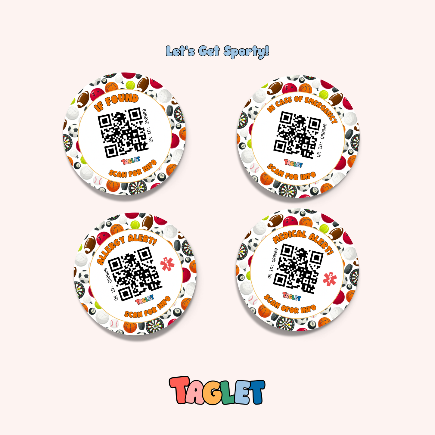 Taglet Round Safety Stickers - Adventure Pack