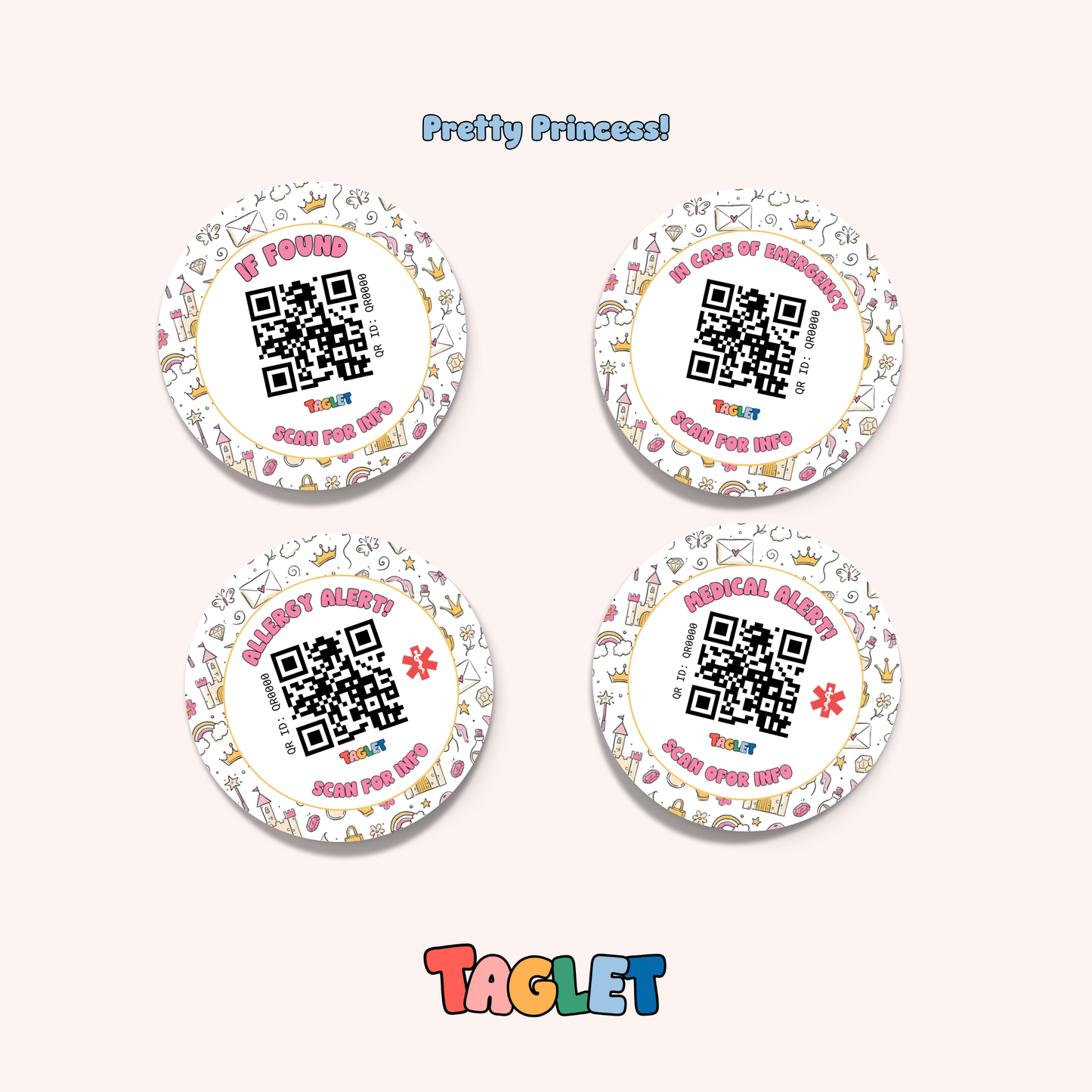 Taglet Round Safety Stickers - Sweetheart Pack