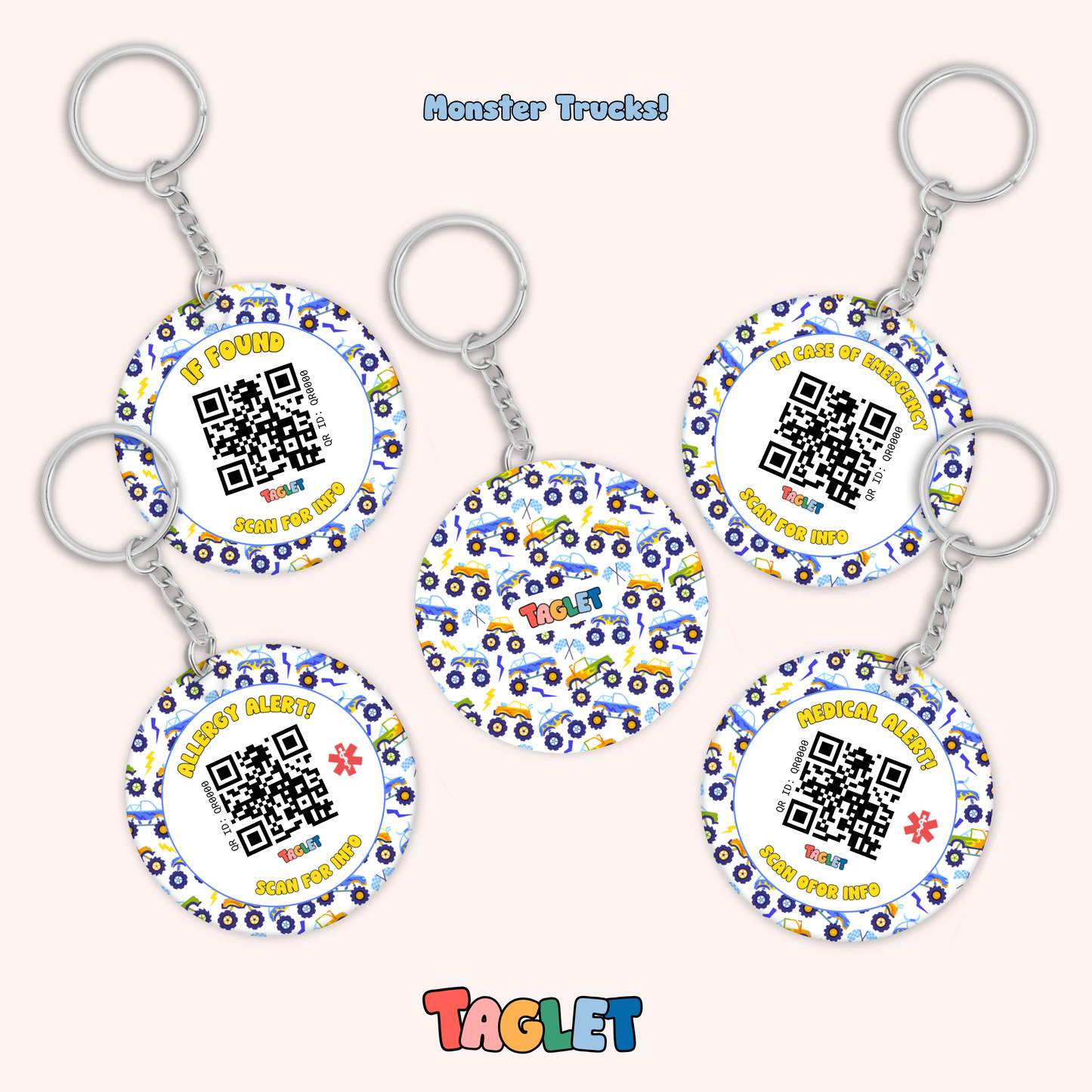 Taglet Safety Keychain - Adventure Patterns