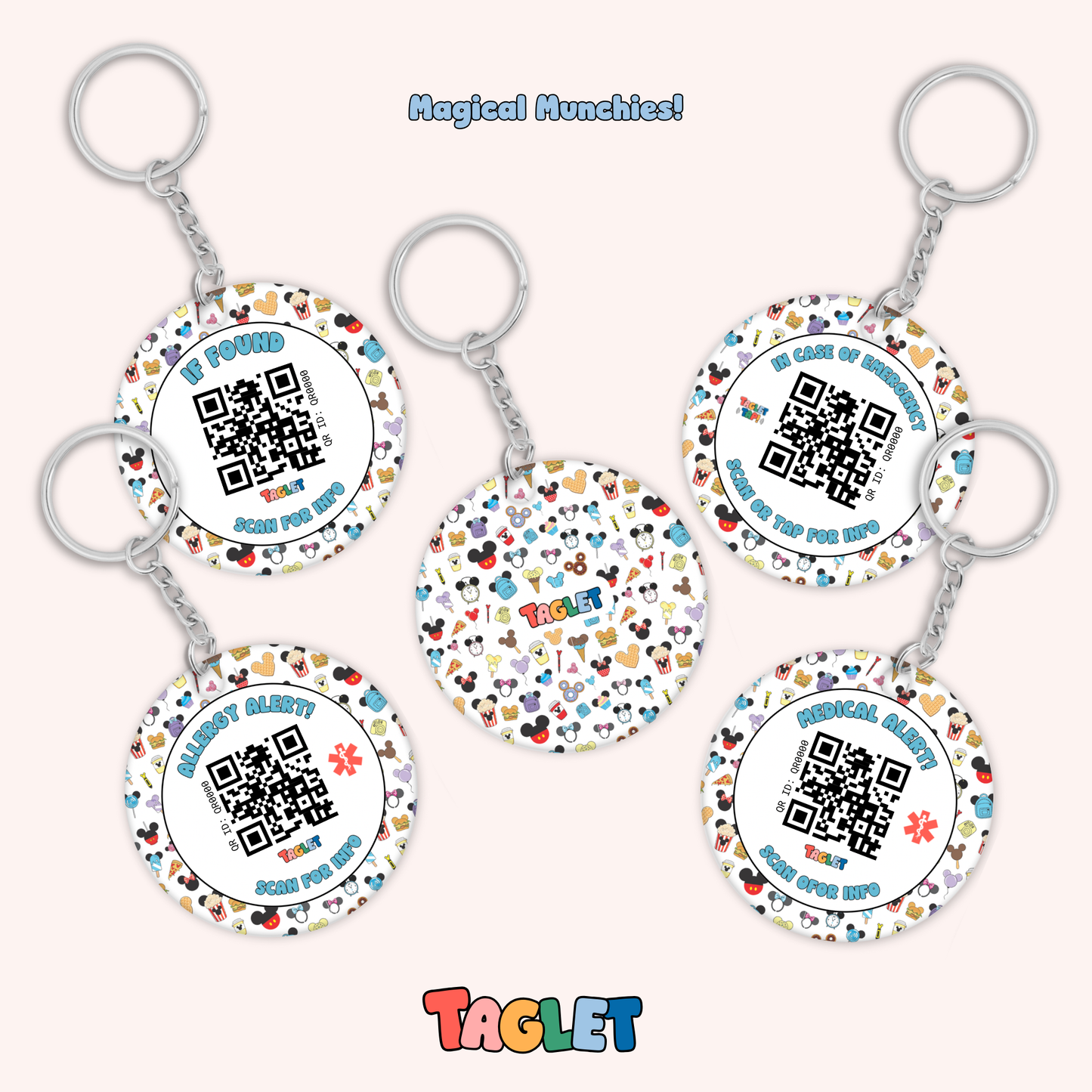 Taglet Safety Keychain - Magical Day Patterns