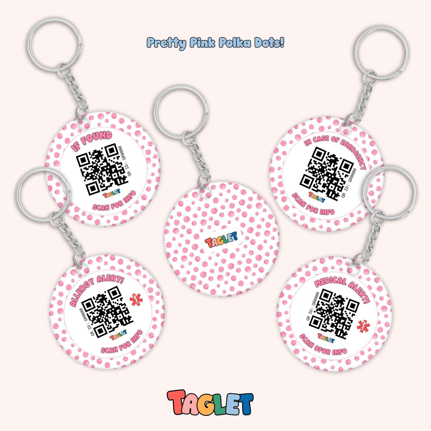 Taglet Safety Keychain - Sweetheart Patterns