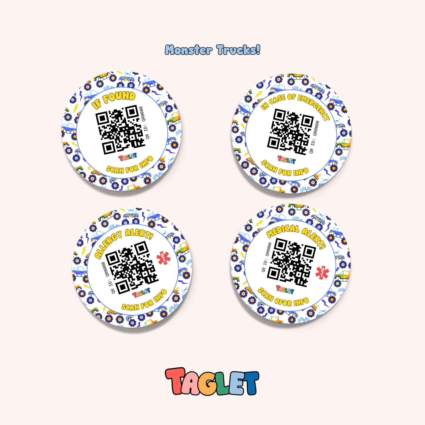 Taglet Round Safety Stickers - Adventure Pack
