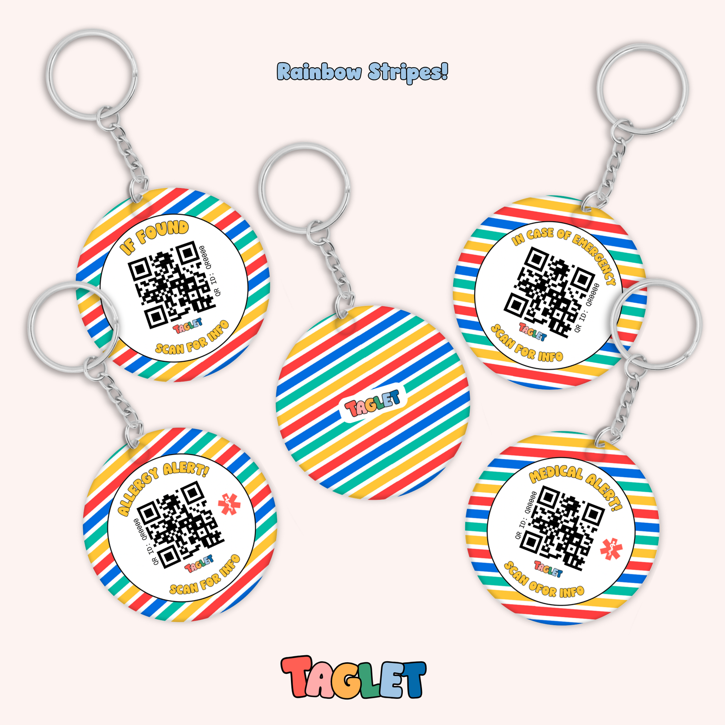 Taglet Safety Keychain - Every Day Patterns